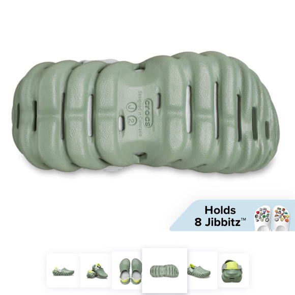 NWT Crocs Kids Echo Clog in Moss - Size: J3 - Picture 4 of 12